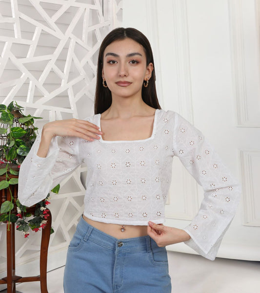 FB Full Sleeves White Top