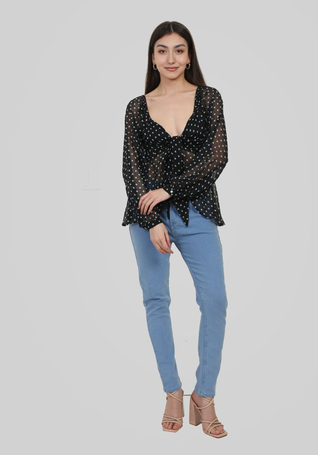 FB Polka Dot Black Top